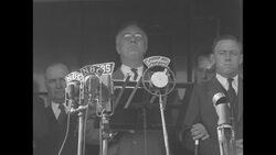 President Roosevelt talks to farmers about his views of the Constitution News Clip