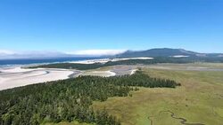 Natural beauty of Mountain with forest, marshland and beach Stock Footage