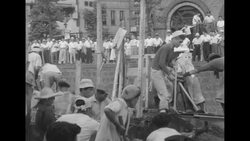 Policemen forcing removal of people from shantytown in Tokyo News Clip