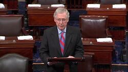 Senator McConnell contrasts Kavanaugh with opposition at Supreme Court confirmation hearing Stock Footage