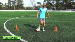 Skill & relay drill: Step-overs | Soccer skills in PE (grade K-6) Instructional Video