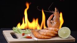 grill shrimp Stock Footage