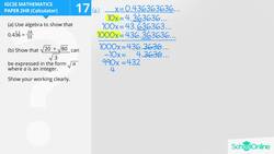 Solving Algebraic Equations with Recurring Decimals and Simplifying Radical Expressions Instructional Video