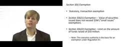Securities Registration Exemption - Section 3b Instructional Video