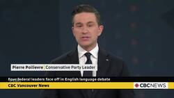 Federal leaders face off in English language debate News Clip