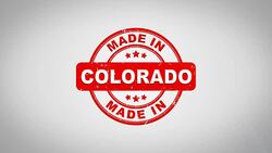 Made In Colorado Signed Stamping Text Wooden Stamp Animation. Red Ink on Clean White Paper Surface Background with Green matte Background Included. Stock Footage