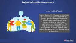 PMP Certification Training - Overview of Project Stakeholder Management and Processes Instructional Video