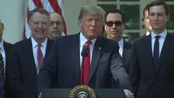 Trump celebrates new trade deal, called USMCA News Clip
