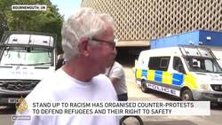 UK asylum policy demonstrations: Anti-immigration & anti-racism protesters face off News Clip