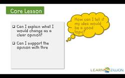 Generating Ideas for Opinion Writing: Choosing Strong Topics Instructional Video