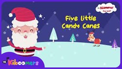 Five Little Candy Canes | Kids Christmas Song | The Kiboomers | Christmas Music | Christmas for Kids Instructional Video