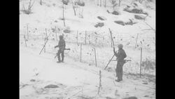 Soldiers of 5th Battalion patrol in Panmunjom area during Korean War News Clip
