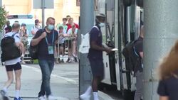 CLEAN : Euro 2020: France fans gather in front of team hotel before players leave to go to training News Clip