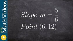 Learn how to write the equation of a line given a point and slope Instructional Video