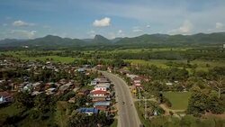 A magnificent aerial of road trip mountain forest and the wildest vegetation, Mekong River. North east in Thailand. Concept of: power, adventure, nature and water. Stock Footage