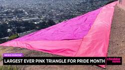 Largest Ever Pink Triangle for Pride Month in San Francisco News Clip