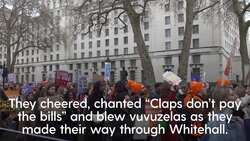 Striking junior doctors march through central London News Clip