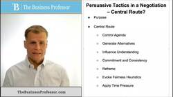 Persuasive Negotiation Tactics - Central Route Instructional Video