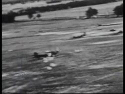 Invasion of Poland, German advance, dogfight, 1939 Stock Footage