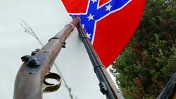 background - civil war in the USA - camp of the Confederates Stock Footage