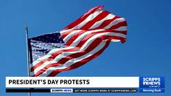 Presidents' Day protesters gather in opposition of the Trump administration News Clip