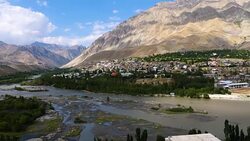 Cityscape of Kargil in Ladakh, India. Stock Footage