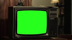 80S Television With Green Screen. Zoom In Slow. Sepia Tone. Stock Footage
