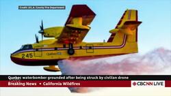 Quebec plane fighting L.A. fires grounded after being struck by drone News Clip