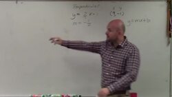 Write the equation of a line through a point perpendicular to another equation Instructional Video