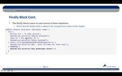 Complete Java SE 8 Developer Bootcamp - Finally Block Instructional Video