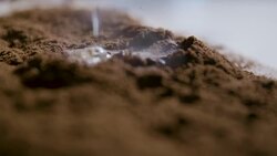 Pouring Hot Water On The Ground Coffee Stock Footage