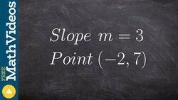How to write the equation of a line given the slope and a point Instructional Video