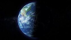 View of Blue Marble Earth from Orbit Stock Footage