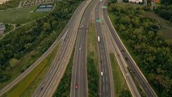 Aerial Shot Fork Highway 4k Stock Footage