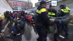 Several arrested as climate activists block major highway in The Hague News Clip
