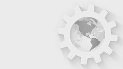 white gears with world map globe loop animation Stock Footage