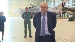 Boris Johnson inspecting warplanes on a visit to RAF Lossiemouth News Clip