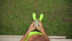 Man preparing for sports recreation. Stock Footage