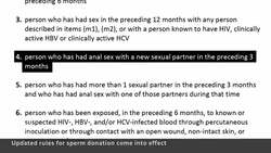 More gay men now allowed to donate to sperm banks, with caveats News Clip