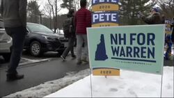 CLEAN : Voters enter and exit a polling station in high stakes primary in New Hampshire News Clip