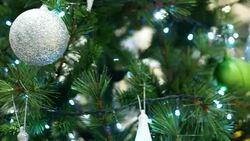 ornaments on Christmas tree Stock Footage