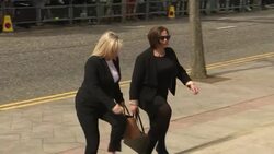 Lyra McKee Funeral Belfast-Mary Lou McDonald and Michelle O'Neill News Clip