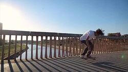Skateboarder doing a skateboard trick - ollie Stock Footage