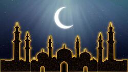 Islamic Ramadan Eid Neon Background Stock Footage