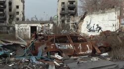 CLEAN : Banksy unveils Ukraine mural in town bombed by Russia News Clip