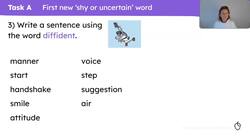 Rich vocabulary associated with shy or uncertain words Instructional Video