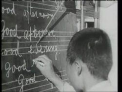 War in Korea, Children in school, cleaning house for insects by US soldiers, medical checks and vaccinations, 1948-50 Stock Footage