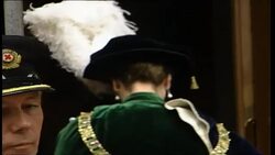 Princess Anne receives order of the Thistle: Procession GVs Stock Footage