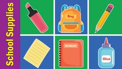School Supplies Vocabulary Chant for Children Instructional Video