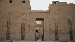Temple of Medinet Habu. Egypt, Luxor. Stock Footage